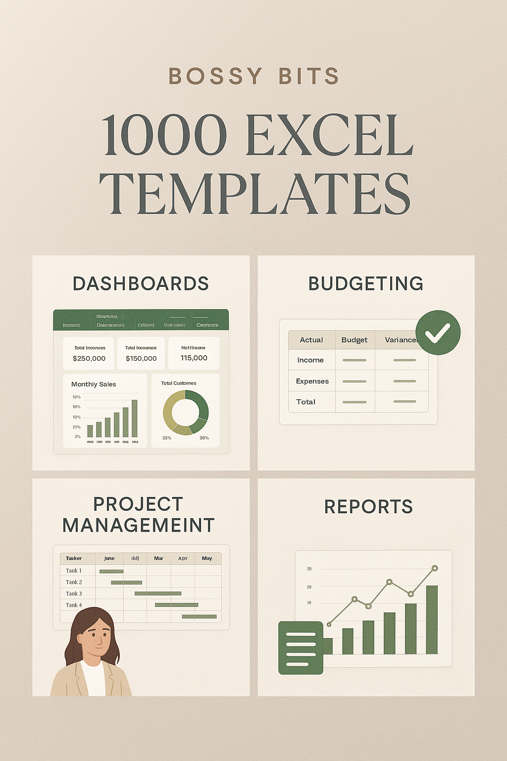 Bossy Bits: 1000+ Ultimate Excel Spreadsheet Bundle | Financial, Business & Productivity Templates!