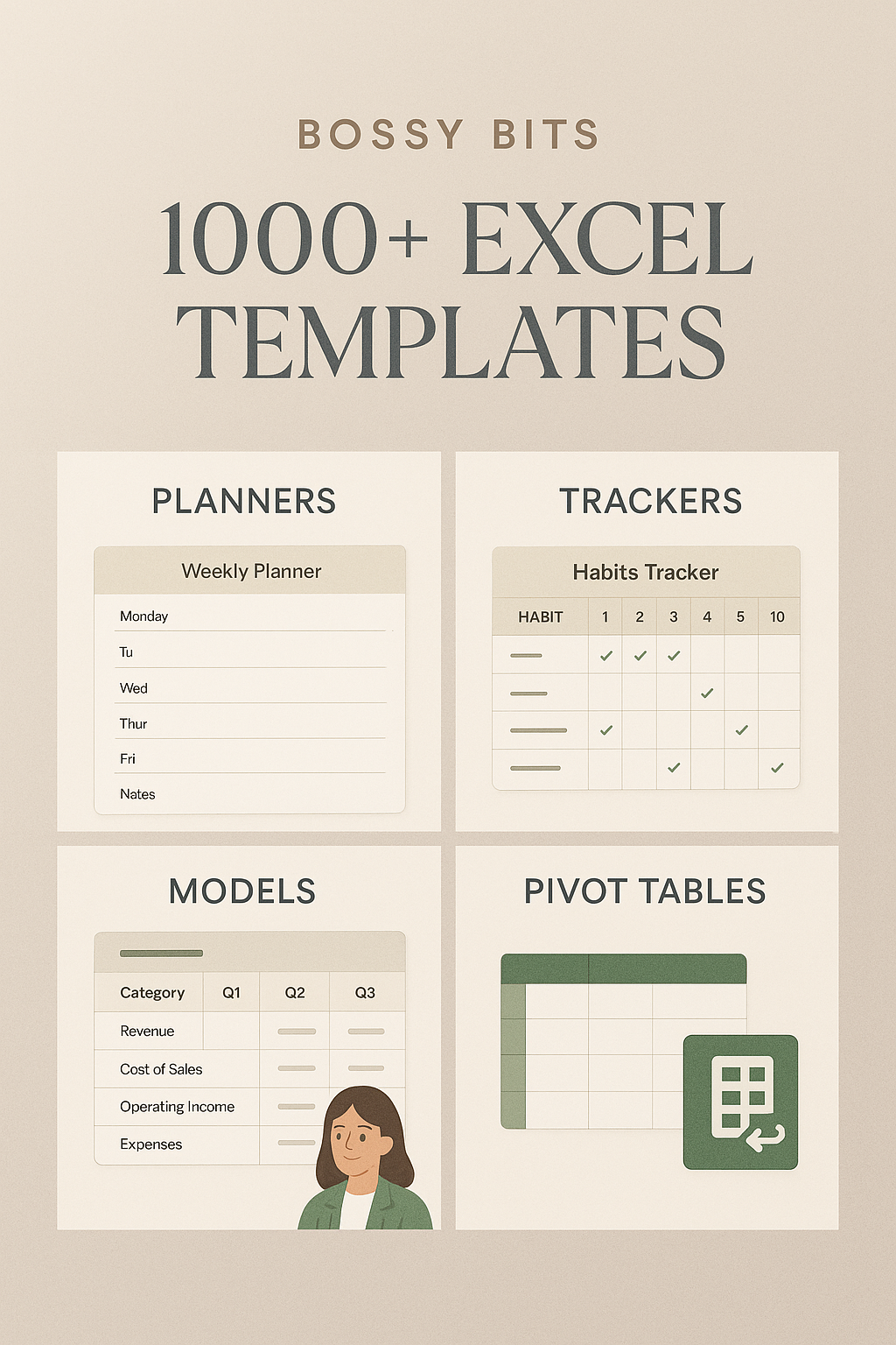 Bossy Bits: 1000+ Ultimate Excel Spreadsheet Bundle | Financial, Business & Productivity Templates!