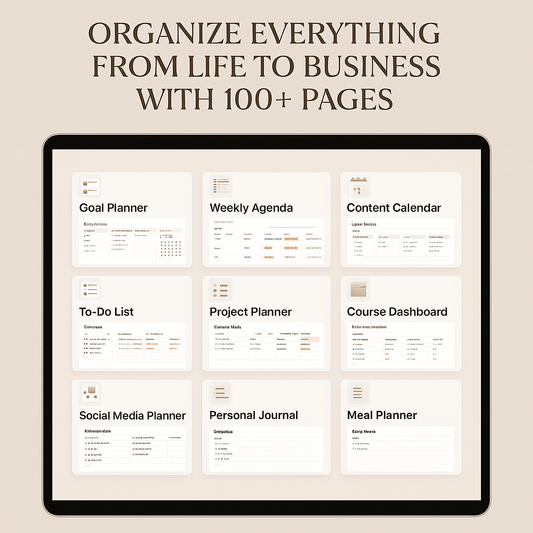 Bossy Bits: 100+ Premium Dark Mode Notion Templates and PLR Mockups – Ultimate Planner Dashboard!