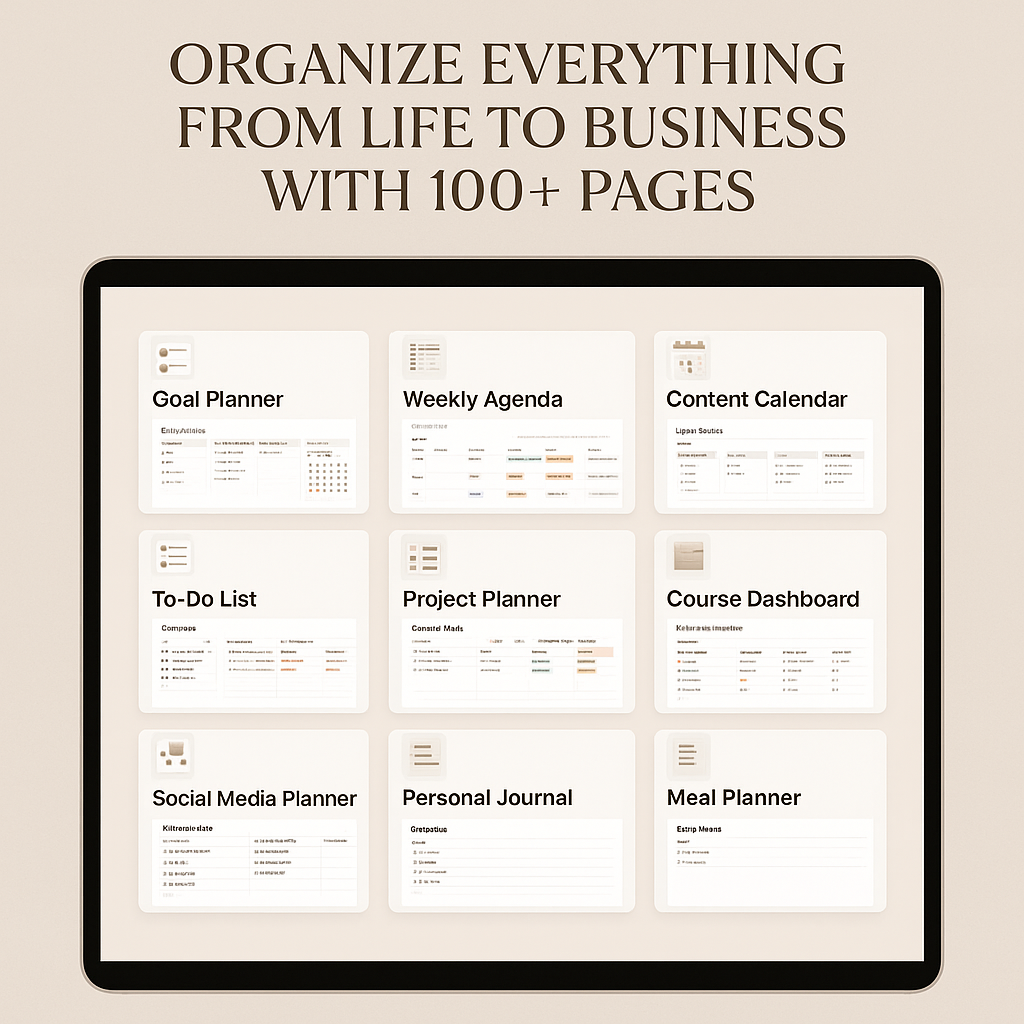 Bossy Bits: 100+ Premium Dark Mode Notion Templates and PLR Mockups – Ultimate Planner Dashboard!